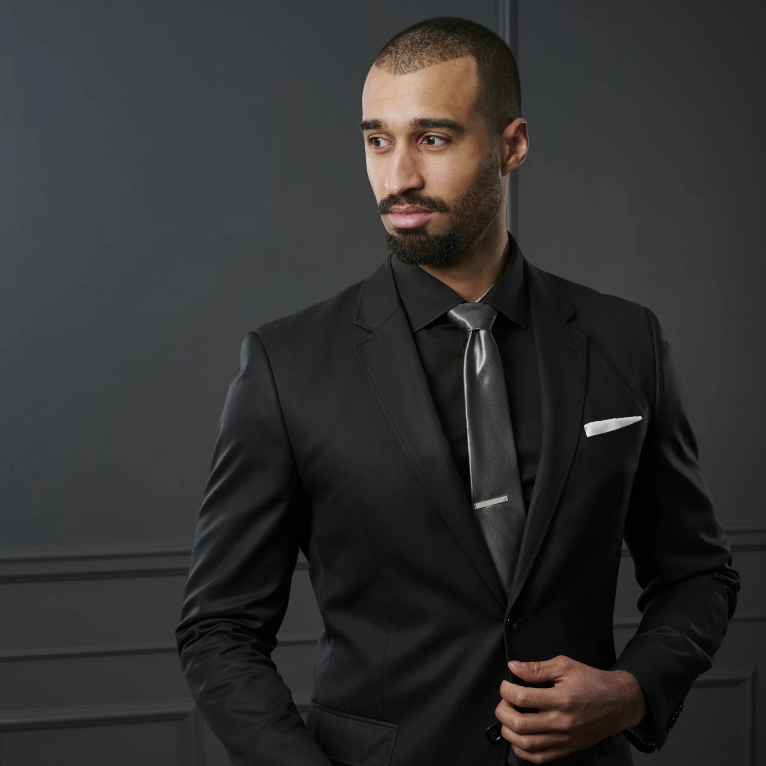 Trendhim Cravate unie noir brillant - 8 cm â Image 4