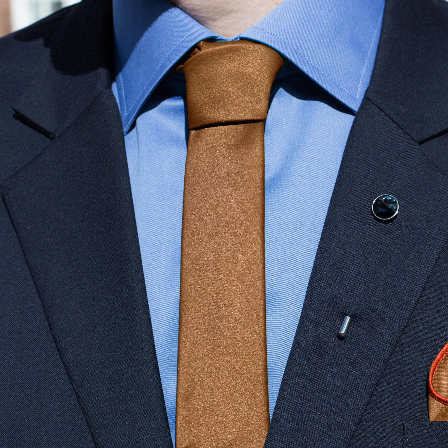 Trendhim Cravate classique marron clair - 6 cm â Image 3