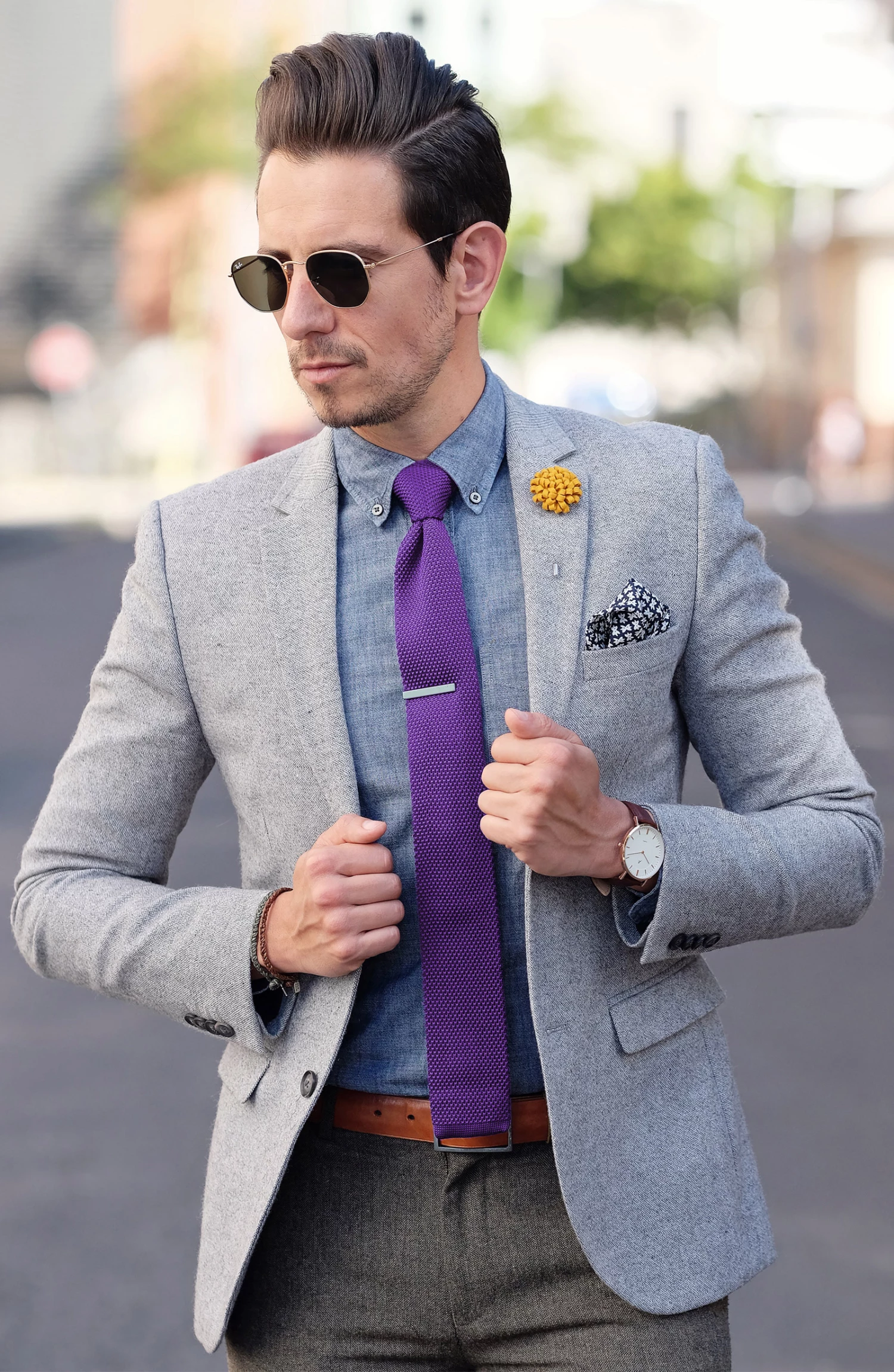 Tailor Toki Cravate lila tricotĂ©e â Image 5