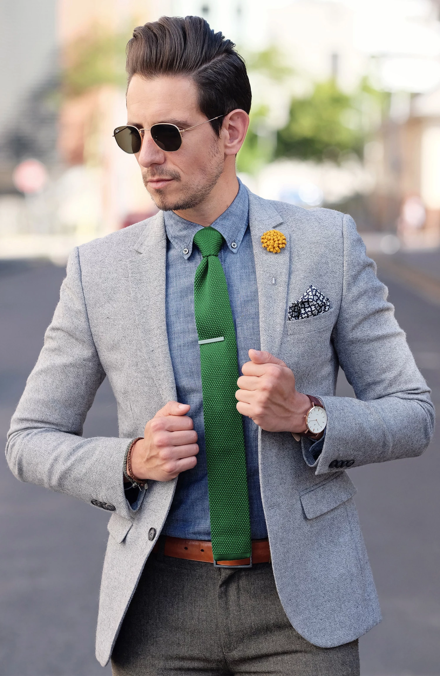 Tailor Toki Cravate vert citron tricotĂ©e â Image 5