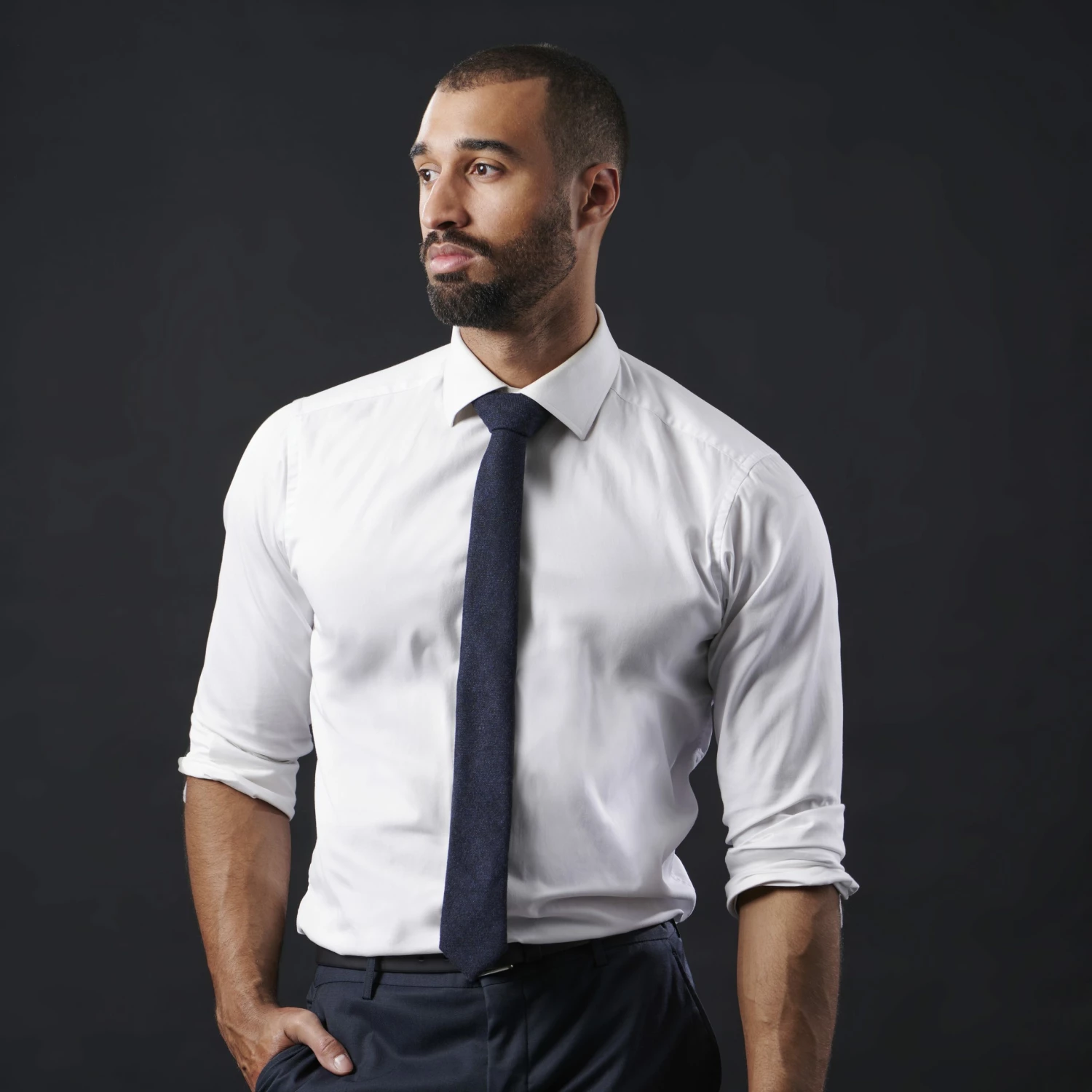 Bohemian Revolt Cravate en laine bleu marine â Image 4