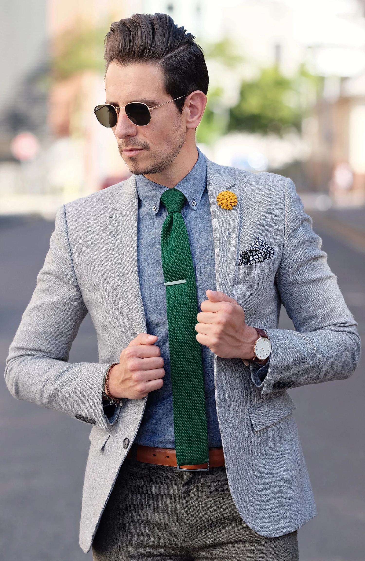 Tailor Toki Cravate vert sapin tricotĂ©e â Image 5