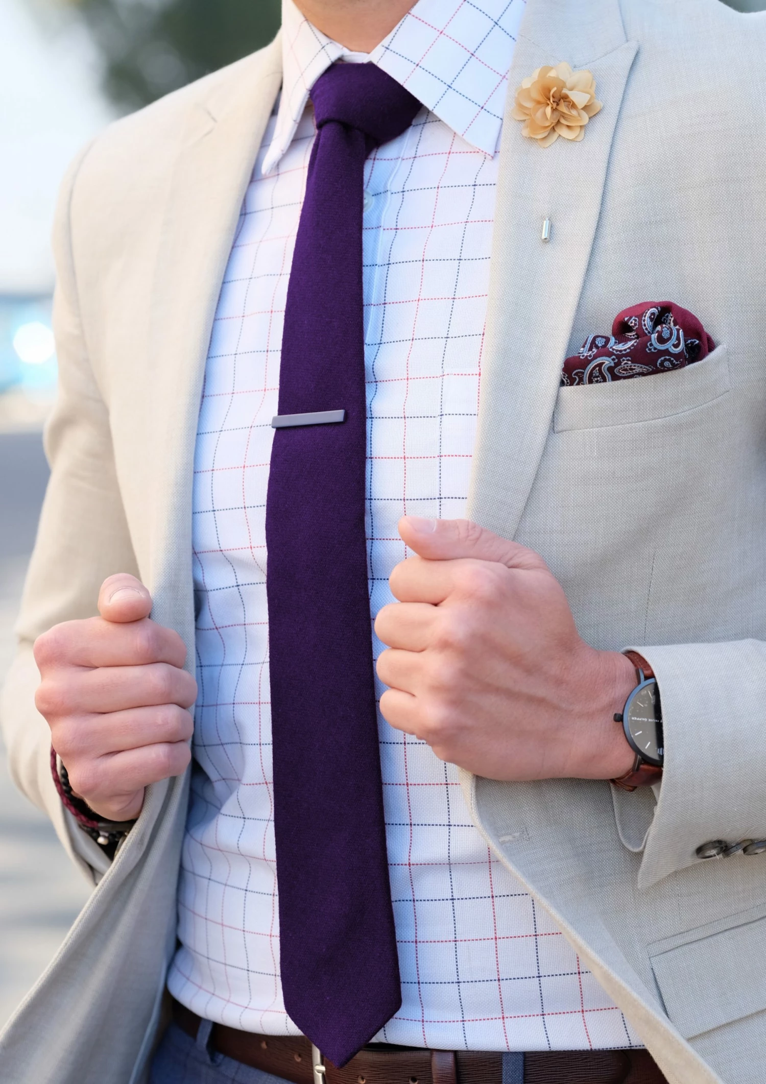 Tailor Toki Cravate violette fait main â Image 4