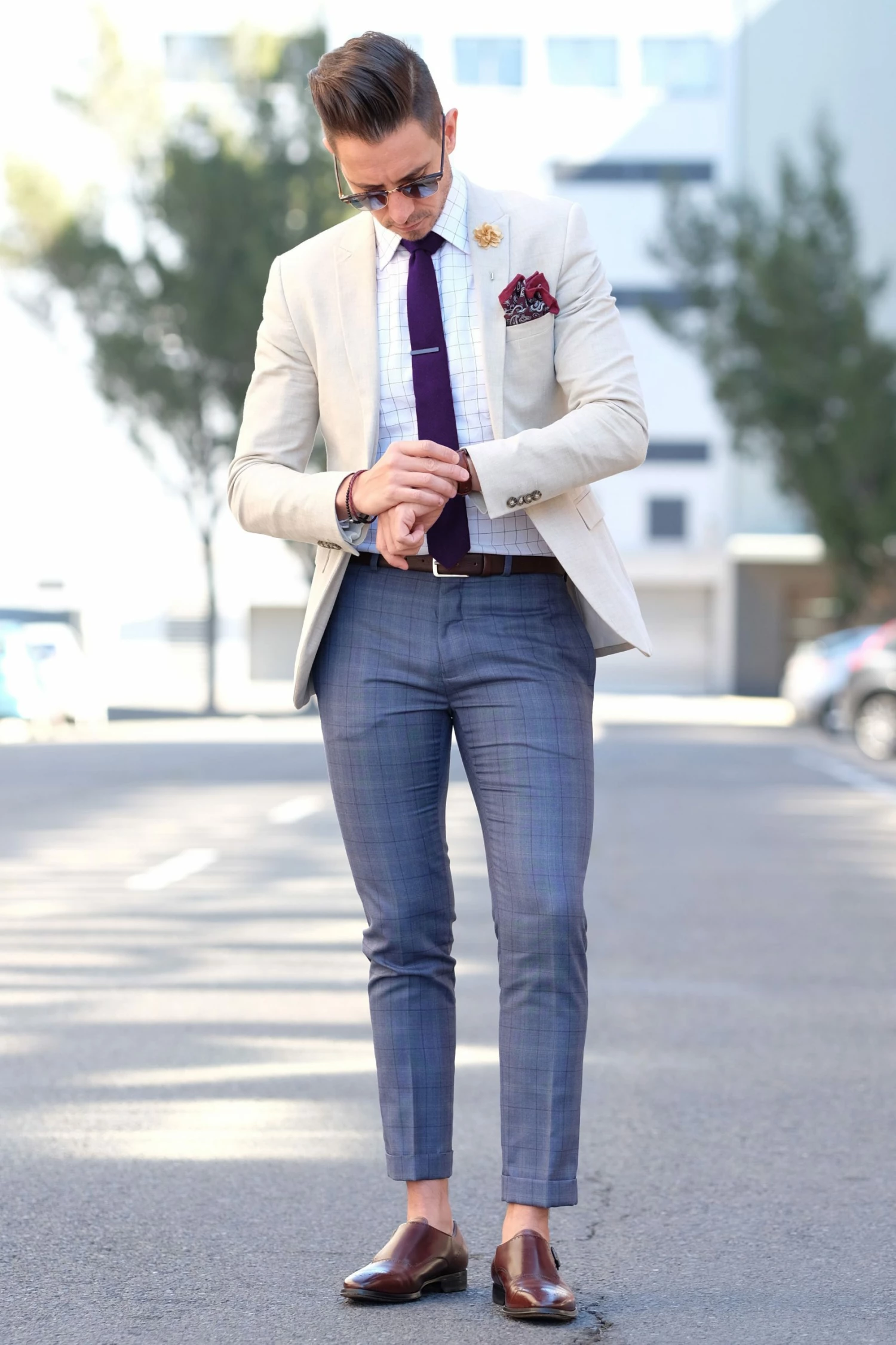 Tailor Toki Cravate violette fait main â Image 6