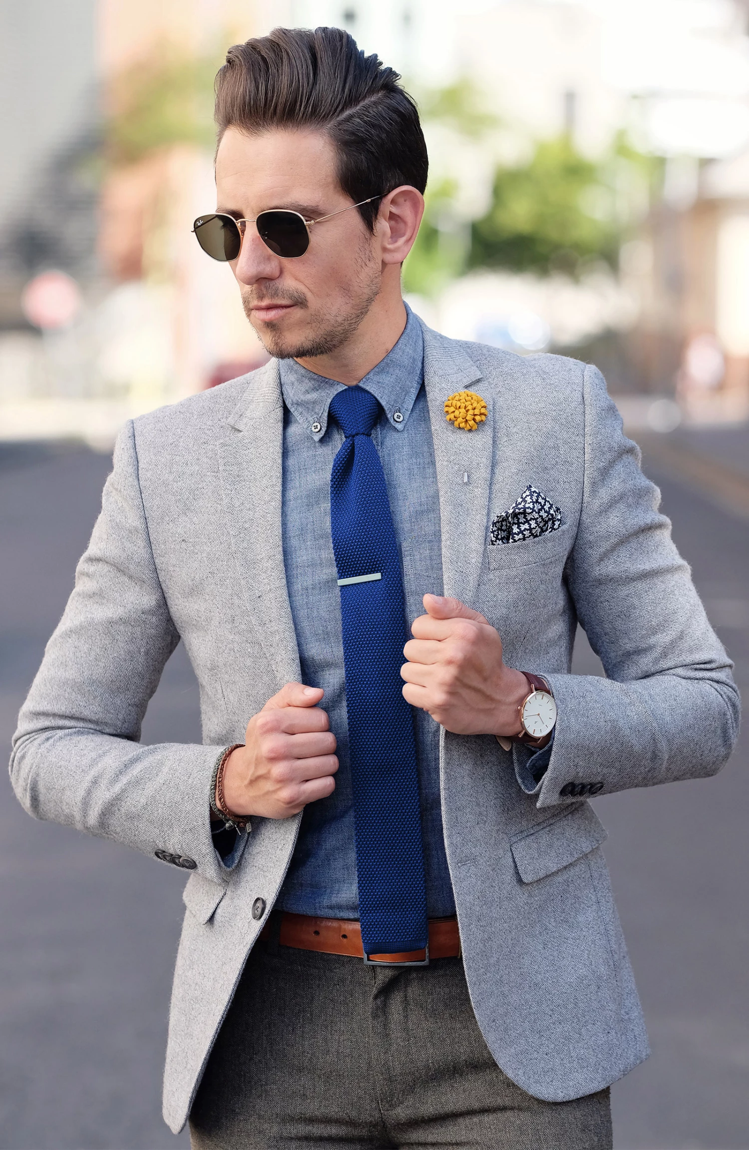 Tailor Toki Cravate bleu royal tricotĂ©e â Image 5