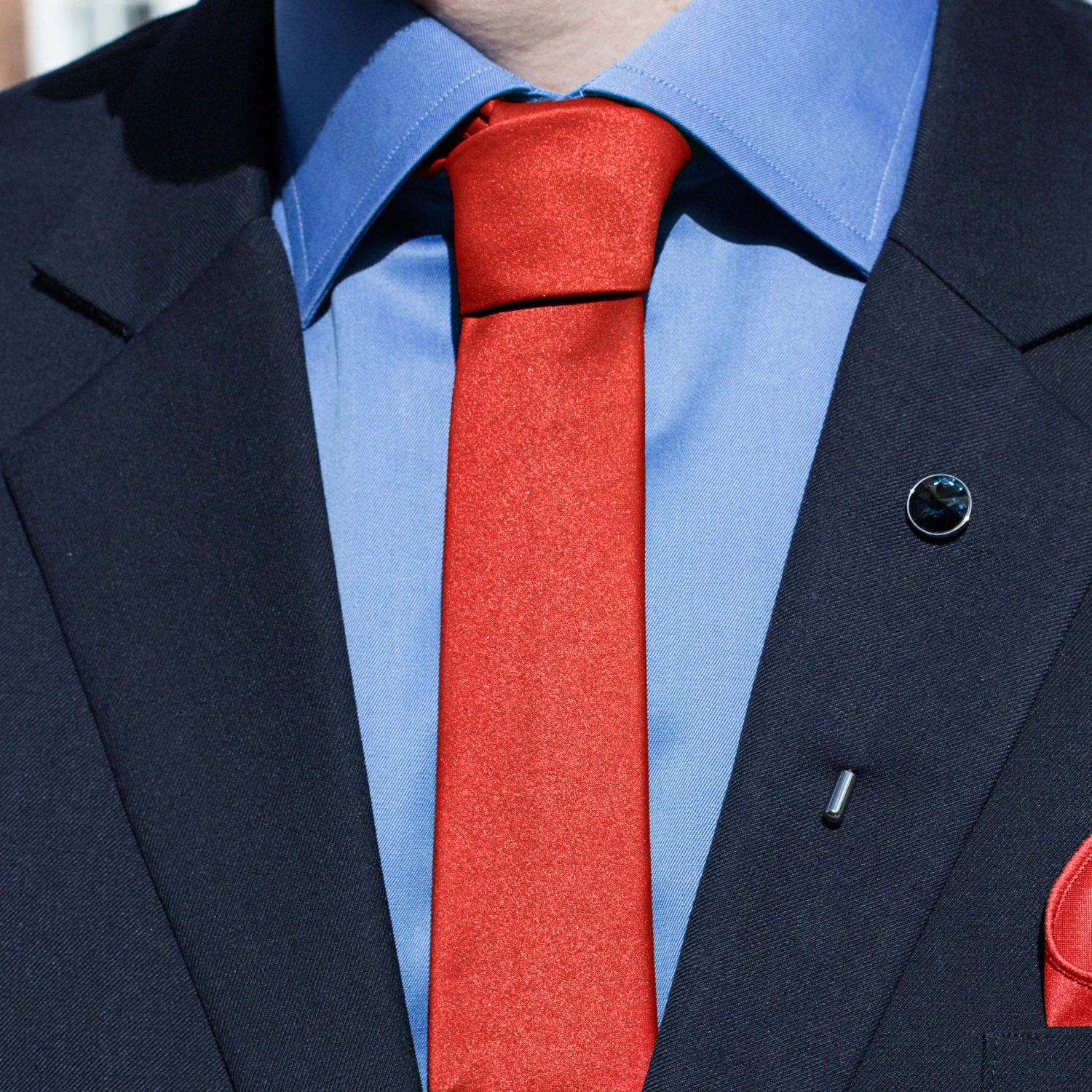 Trendhim Cravate unie rouge brillant 6cm â Image 3