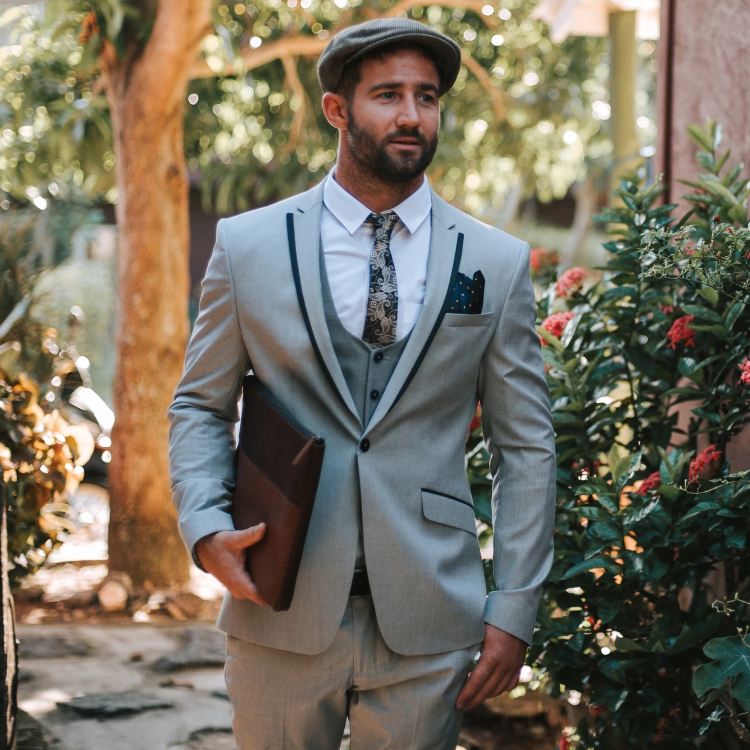 Tailor Toki Cravate bleue Ă motif cachemire â Image 4