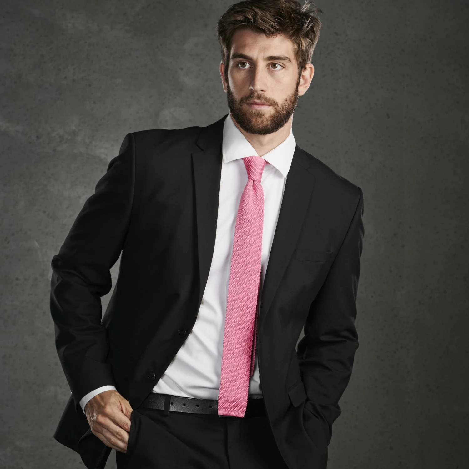 Tailor Toki Cravate" Hot Pink "tricotée – Image 4