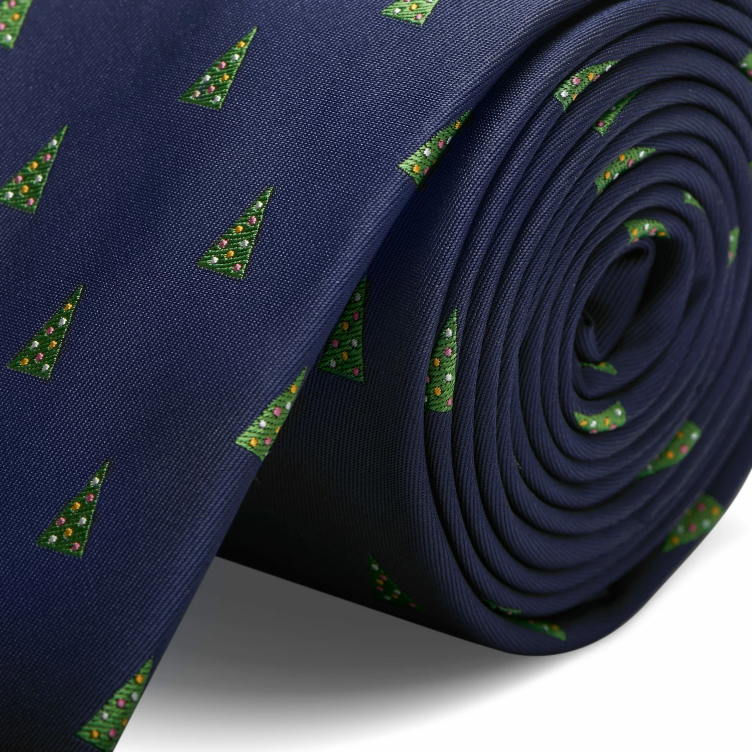 Trendhim Cravate bleu marine à motifs de sapins de Noël – Image 2